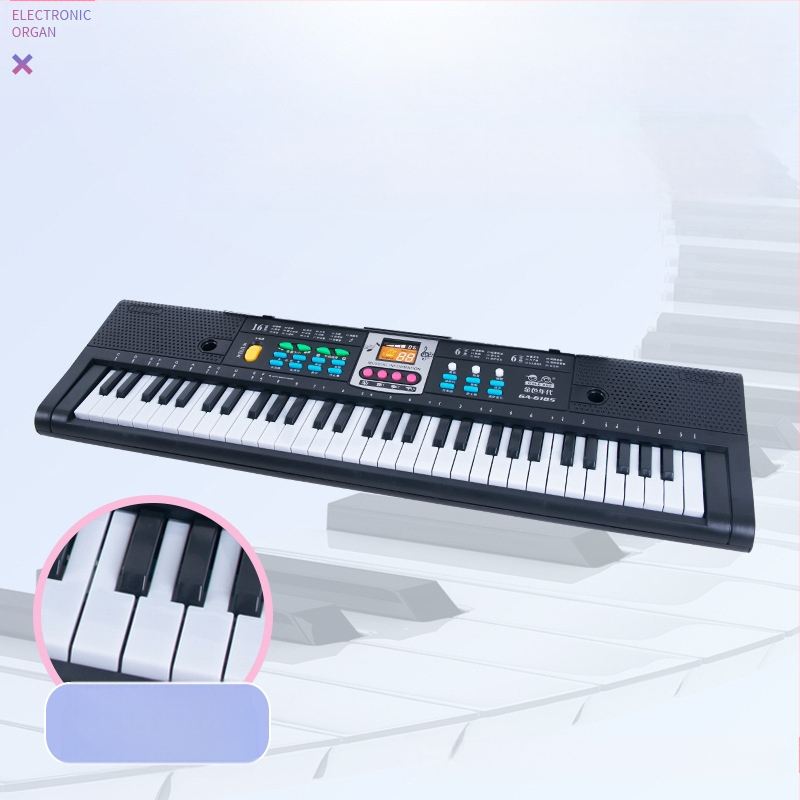 Bērnu elektroniskā klaviatūra: 61 tausti, daudzfunkcionāla ar mikrofonu un barošanas avotu; materiāls: plastmasa; izcelsme: Fujian; vecuma grupa: 4-6 gadi; 3C sertifikāts 2014152202012591