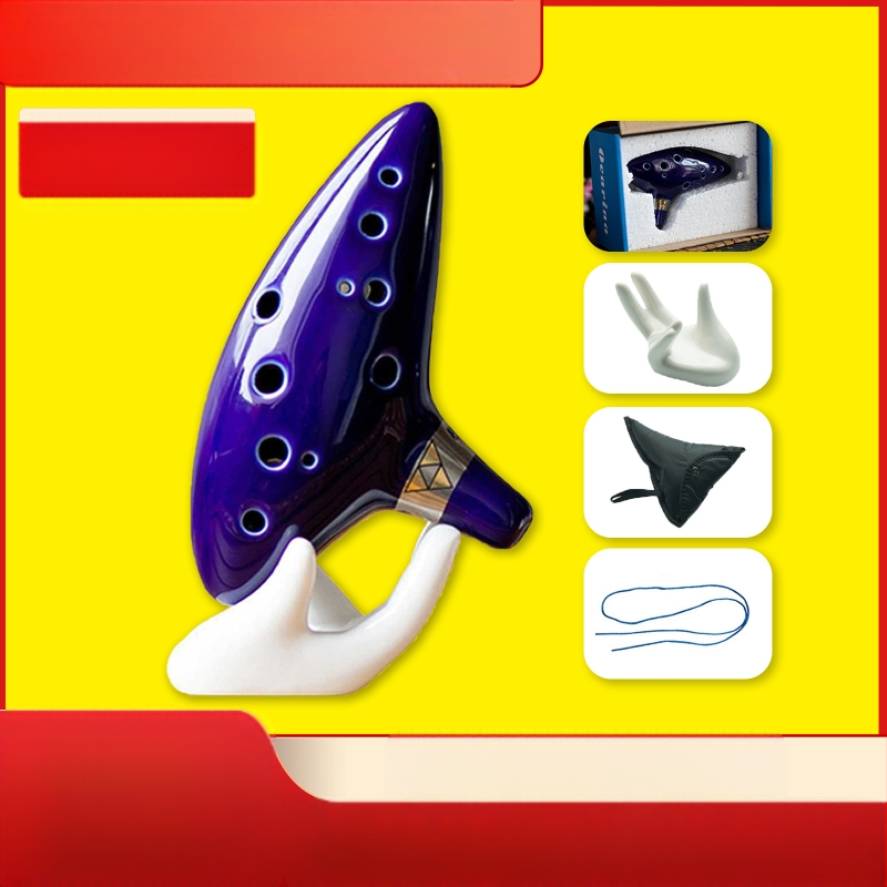 Κεραμική οκαρίνα με 12 τρύπες σε τονικότητα C, γυαλισμένο πορσελάνι, διακόσμηση με θερμή σφράγιση, σχέδιο κινεζικού στυλ