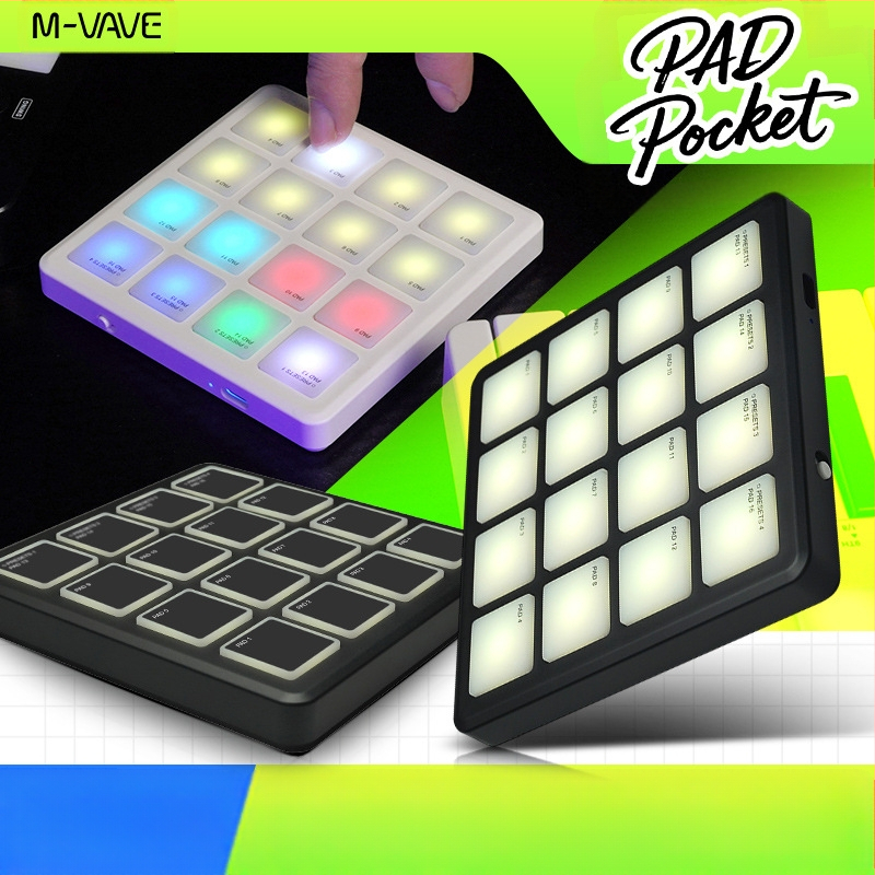 M-VAVE SMC PAD Pocket - Pad Mini MIDI Keyboard Controller, carcasă ABS