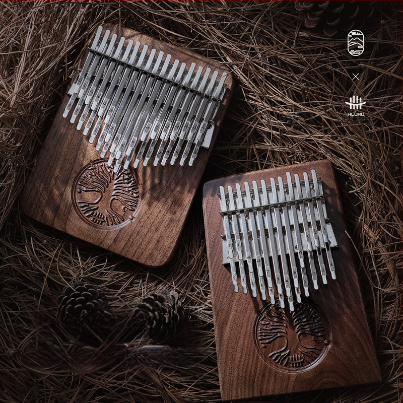 Kalimba δακτύλων, 24 τόνοι, σε κλειδί C, διπλού επιπέδου, περιλαμβάνει ημιτόνια