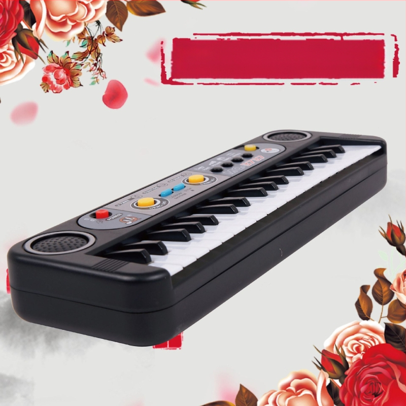 MQ Plastmasas elektroniskā klaviatūra bērniem ar mikrofonu – daudzfunkcionāla izglītojoša rotaļlieta vecuma 4–6 gadi