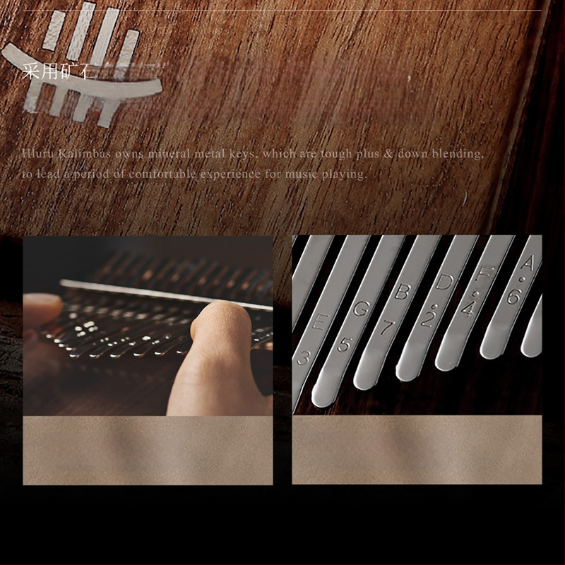 Калимба пръстова пиано – обновен модел Class B с кутия, 21 тона, преносима с дупка отдолу