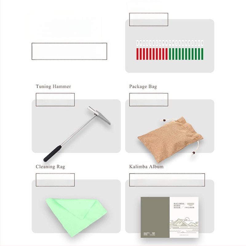 Калимба пръстова пиано – обновен модел Class B с кутия, 21 тона, преносима с дупка отдолу