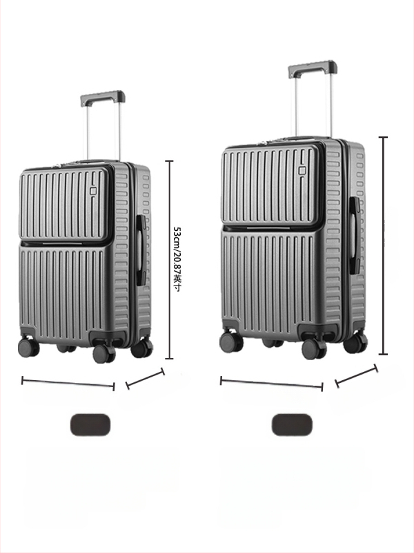 Valiză cu deschidere frontală ABS+PC – durabilă și ușoară, 4,5 kg, roți universale 360°, încuietoare cu combinație obișnuită, valiză de afaceri multifuncțională