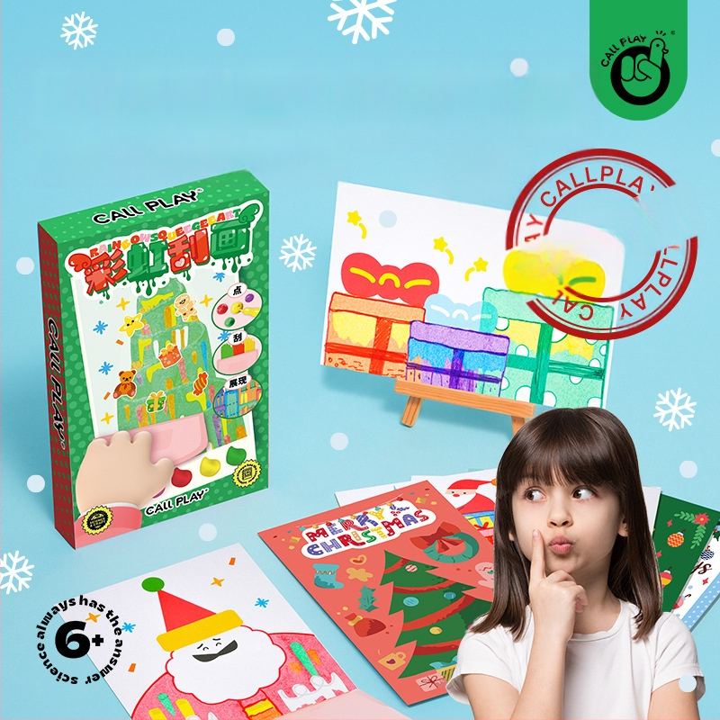 Answer Duck DIY skrāpēšanas mākslas komplekts bērniem – papīra amatniecība, iekļauta grāmatas atzīme un pastkarte, vecums 3-6 gadi, iepakojums: papīra kastīte