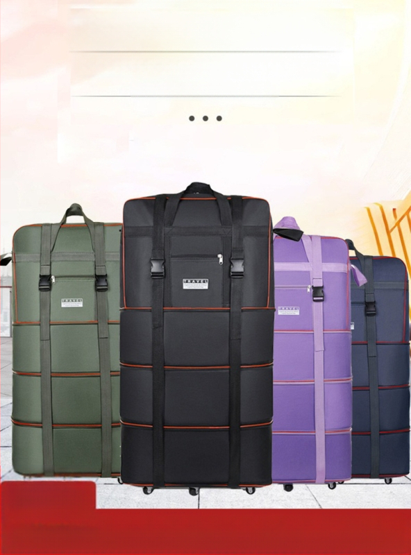 Feiyi 56-75L чанта за багаж с Oxford плат, водоустойчива, сгъваема, с телескопични универсални колела