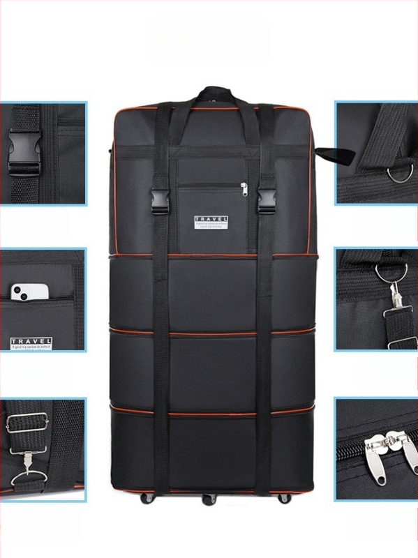 Feiyi 56-75L чанта за багаж с Oxford плат, водоустойчива, сгъваема, с телескопични универсални колела