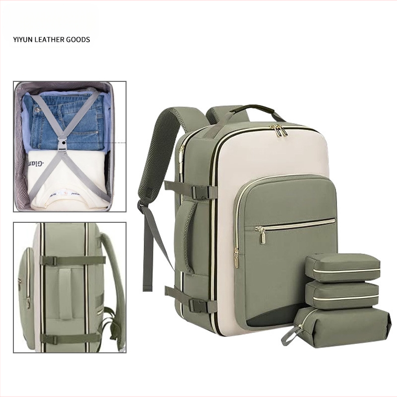 Раница за пътуване от Oxford плат, съвместима с 16-инчов лаптоп, капацитет 36–55 л, извити презрамки, за пътуване и отдих на открито