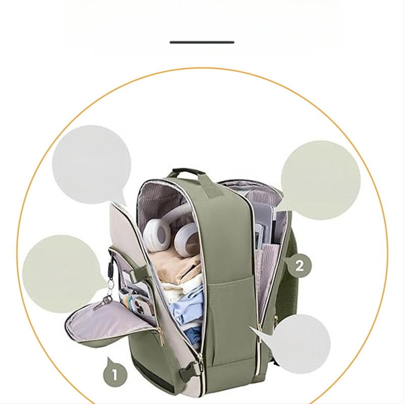 Раница за пътуване от Oxford плат, съвместима с 16-инчов лаптоп, капацитет 36–55 л, извити презрамки, за пътуване и отдих на открито