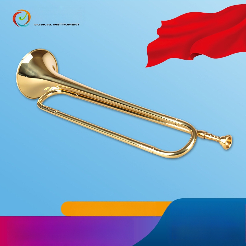 Тромпет в Bb, Haichuan Musical Instruments, Лаково златно покритие, Модел Lacquer Gold Youth No., Тегло около 260 g