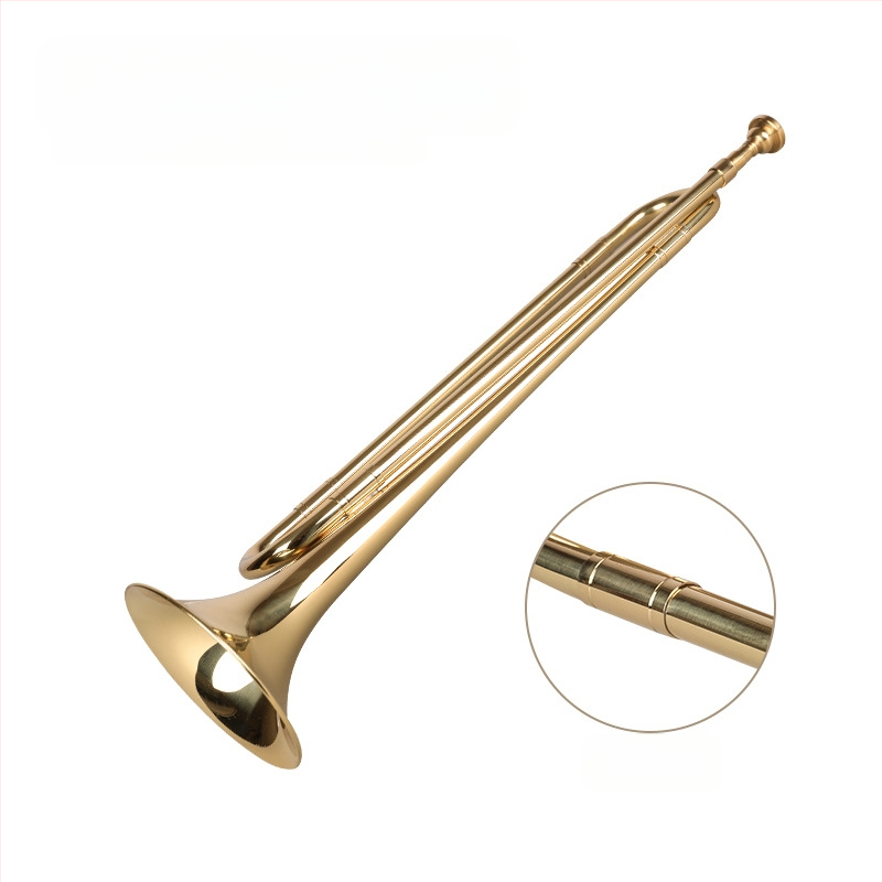 Тромпет в Bb, Haichuan Musical Instruments, Лаково златно покритие, Модел Lacquer Gold Youth No., Тегло около 260 g