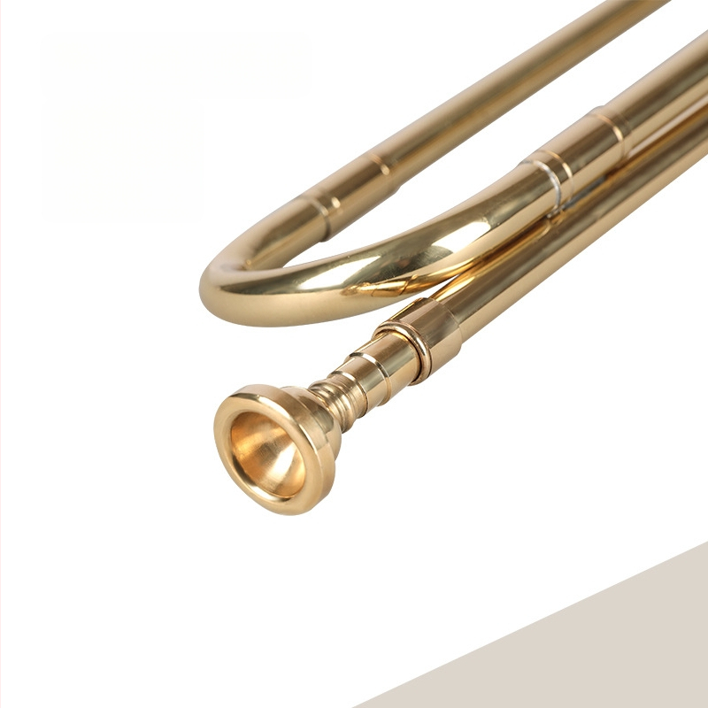 Тромпет в Bb, Haichuan Musical Instruments, Лаково златно покритие, Модел Lacquer Gold Youth No., Тегло около 260 g
