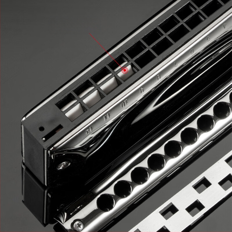 Напівмасштабна хроматична хармоника, 12 отвори, тоналност C, модел GM-0648, марка JDR