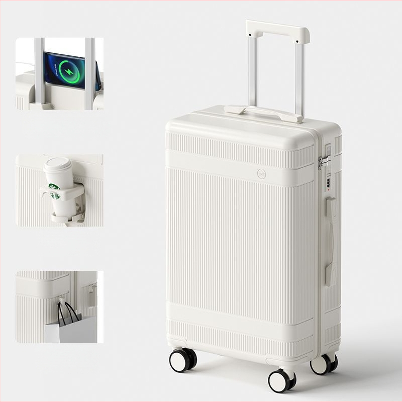 Uniszex bőrönd univerzális kerekekkel, többfunkciós, cipzáros nyitás, selyemvirág mintás anyag, bélés PC, kombinációs zár, utazótáska mamának és gyermeknek