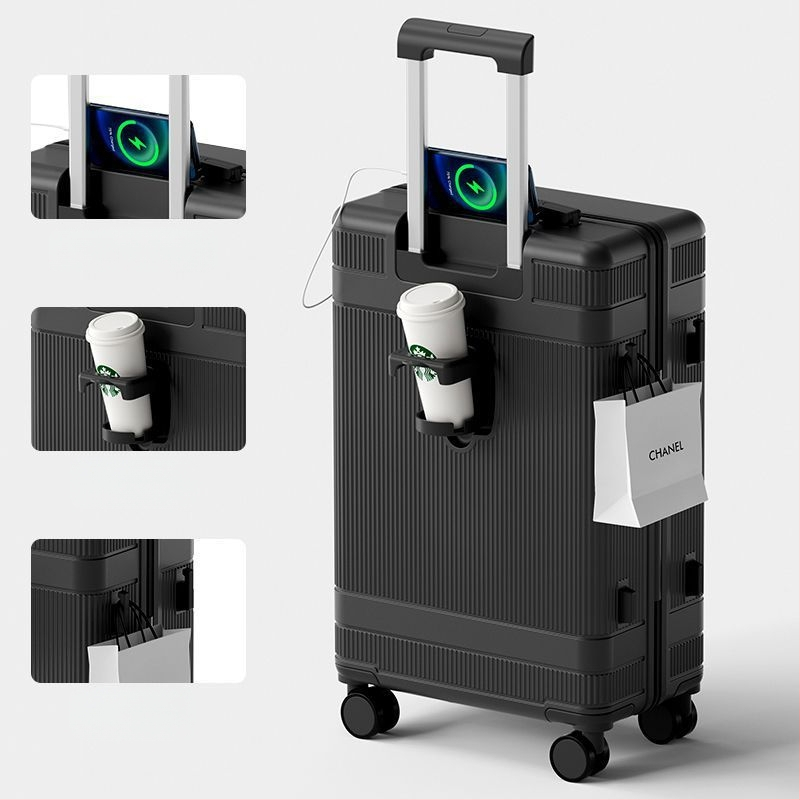 Uniszex bőrönd univerzális kerekekkel, többfunkciós, cipzáros nyitás, selyemvirág mintás anyag, bélés PC, kombinációs zár, utazótáska mamának és gyermeknek