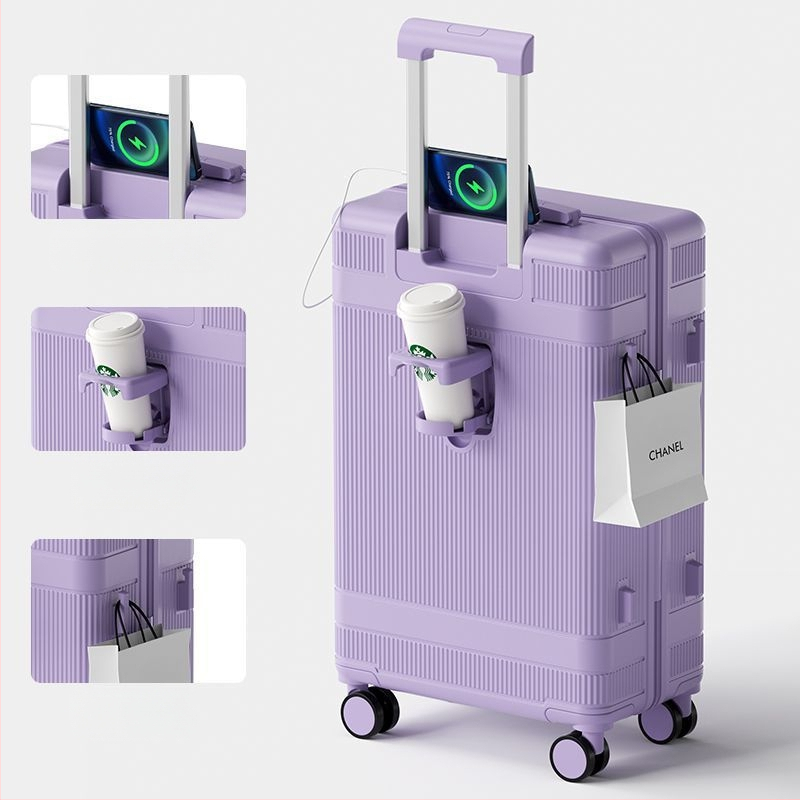 Uniszex bőrönd univerzális kerekekkel, többfunkciós, cipzáros nyitás, selyemvirág mintás anyag, bélés PC, kombinációs zár, utazótáska mamának és gyermeknek