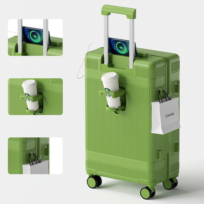 Uniszex bőrönd univerzális kerekekkel, többfunkciós, cipzáros nyitás, selyemvirág mintás anyag, bélés PC, kombinációs zár, utazótáska mamának és gyermeknek