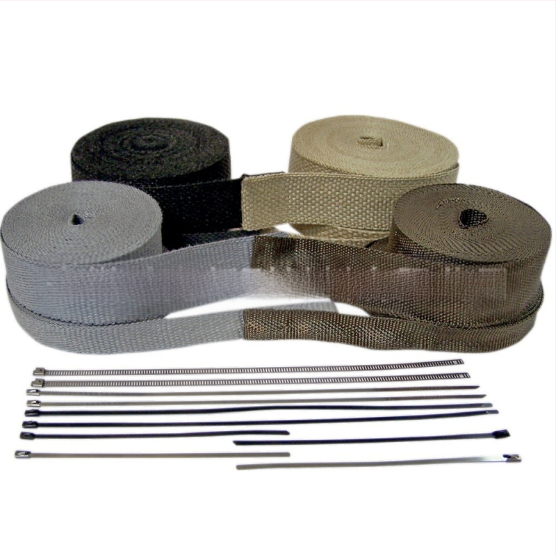 Titano pluošto izoliacijos juosta motociklų išmetamųjų vamzdžių, ugniai atspari, 1300°C atsparumas, darbinė temperatūra 900°C, plotis 25–100 mm