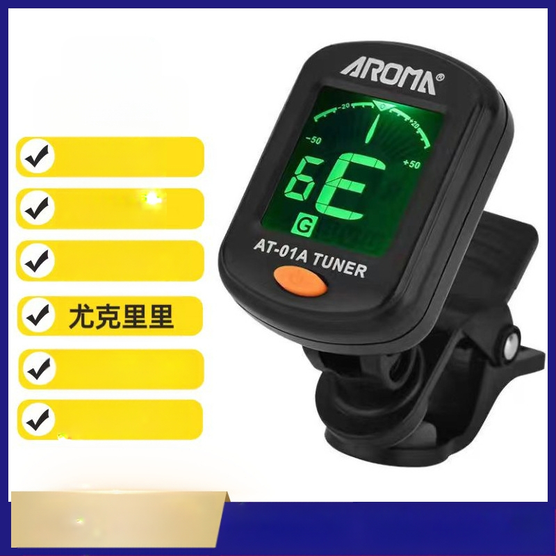 Tuner pentru instrumente muzicale – AT-01A, Anoma, pentru chitară folk, vioară, guzheng, pipa, erhu
