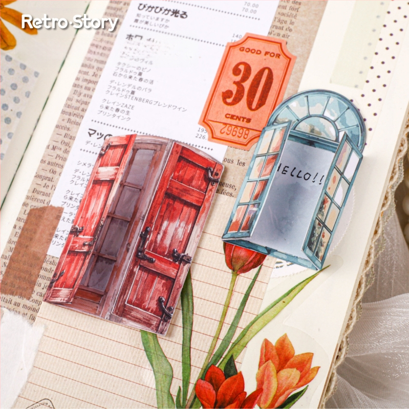 RetroStory 3D planavimo lipdukas — PET medžiaga, karikatūrinis stilius, rankų darbo su UV spausdinimu