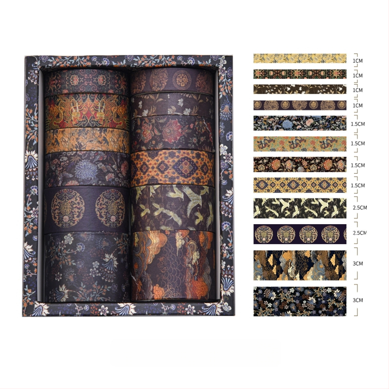 Songdao planavimo lipdukų rinkinys iš japoniško popieriaus – serija Puikūs kalnai ir upės, retro stilius, DIY dekoratyvinė juostelė, storis 0,02, tinka dovanai