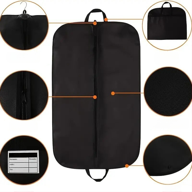 Pakabinamų drabužių dulkių gaubtas, sulankstomas iš nepluošto audinio, dulkių ir drėgmės atsparus, namų ir kelionėms saugojimui