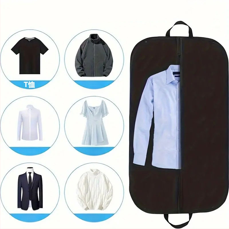 Pakabinamų drabužių dulkių gaubtas, sulankstomas iš nepluošto audinio, dulkių ir drėgmės atsparus, namų ir kelionėms saugojimui
