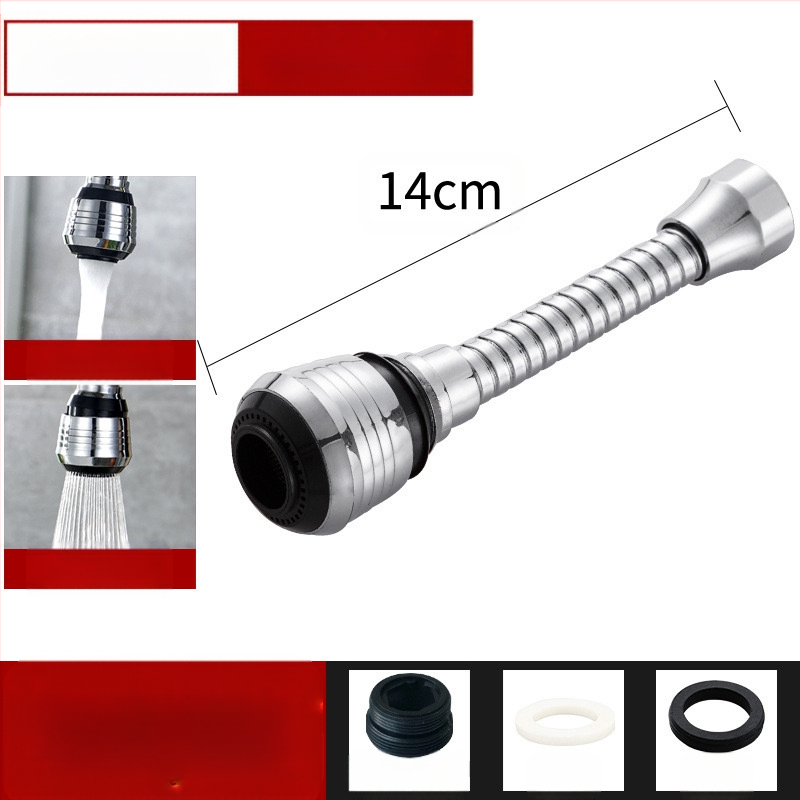 Glava slavine protiv prskanja s 360° rotacijom i dugim produženjem — ABS, upravljanje jedne ručke, jednostavna ugradnja