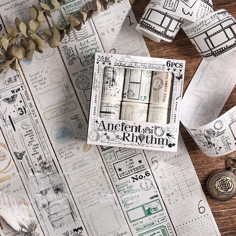 MOYL PVC dekoratyvinė juosta, Romantic Flower Rhyme serija, dėžutėje, matinė danga, PET pagrindas, ilgis 2 m, plotis 5 cm, storis 0.01