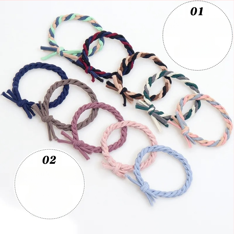 Plaukų aksesuaras - mazgas plaukų virvė, mišrios medžiagos, rankų darbo, natūralus stilius