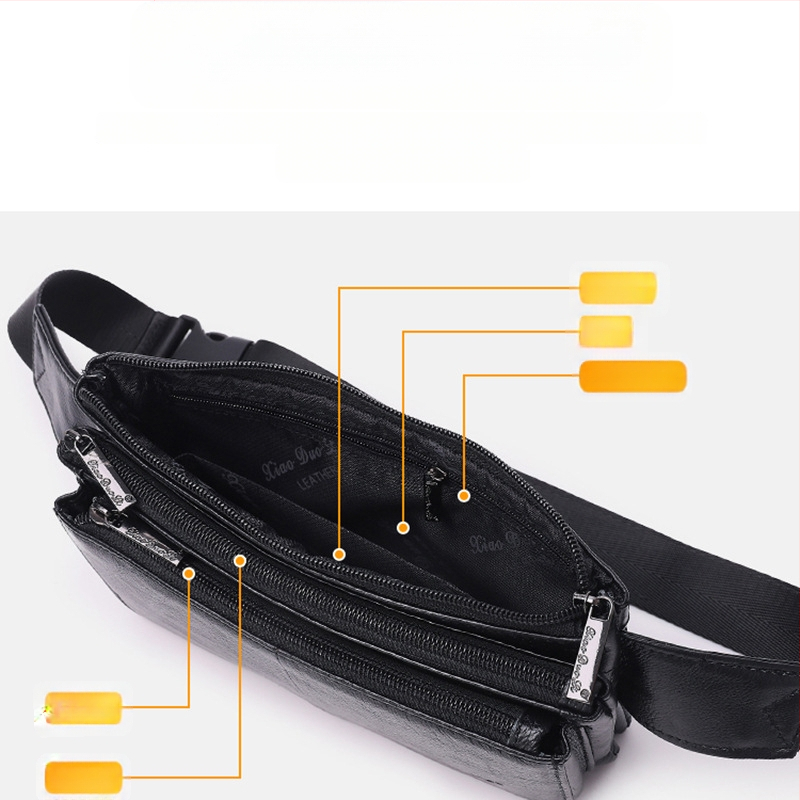 Muška torbica za struk od prave kože — gradska jednostavnost; funkcija olakšavanja opterećenja; marka Little Dolly