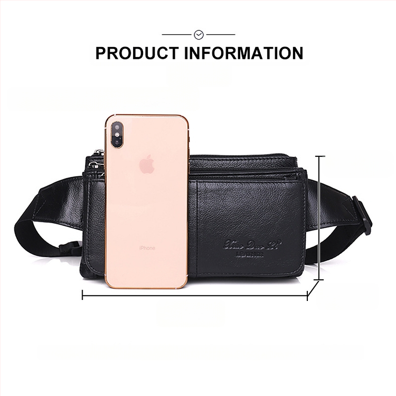 Muška torbica za struk od prave kože — gradska jednostavnost; funkcija olakšavanja opterećenja; marka Little Dolly