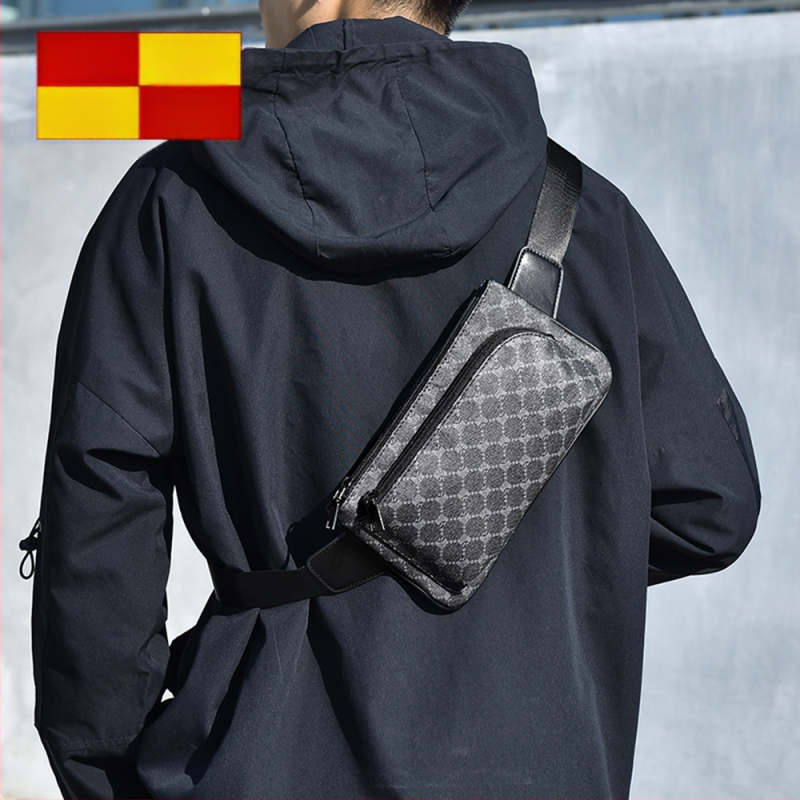 Мъжка чанта през кръст PU кожа, подплата PVC, марка Puti Kangaroo, пролет 2018