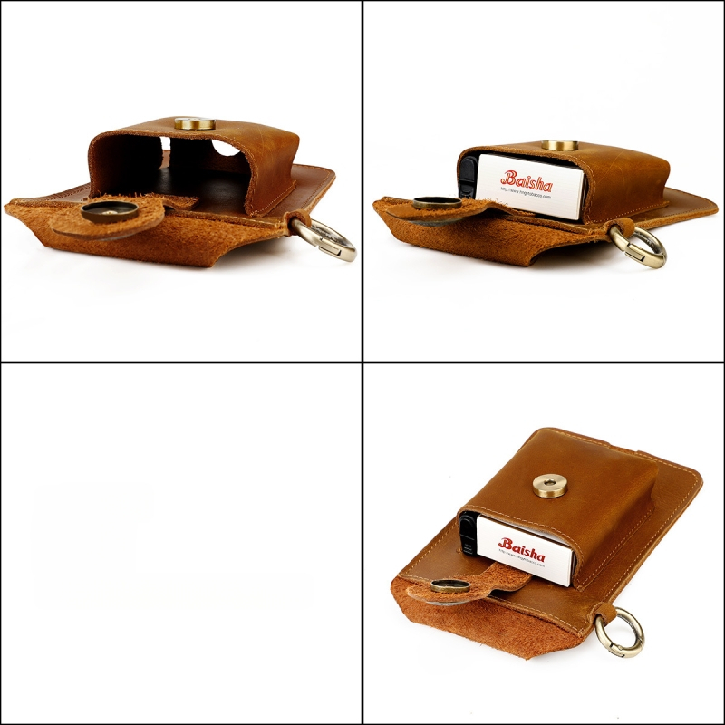 Muška kožna torbica za struk, Model 6103, prvorazredna goveđa koža, otporna na habanje, jednobojna, kaiš za pojas