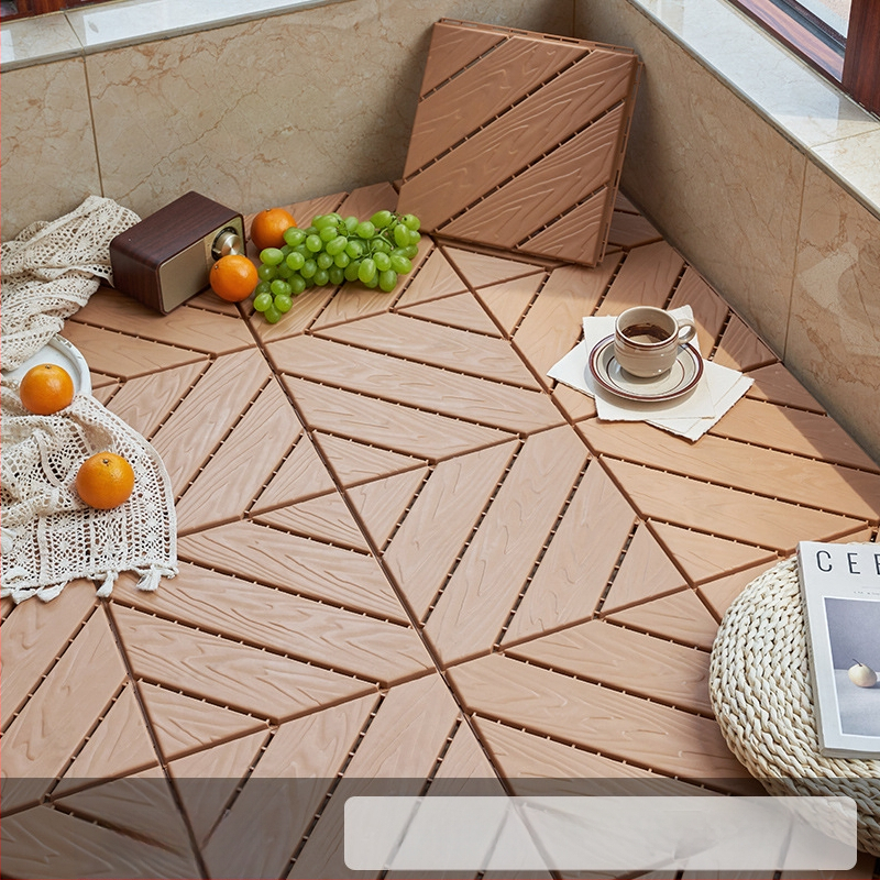 Пластмасов сглобяем настил (PP), дървесен релеф, антибактериален, за коридор, модерен стил