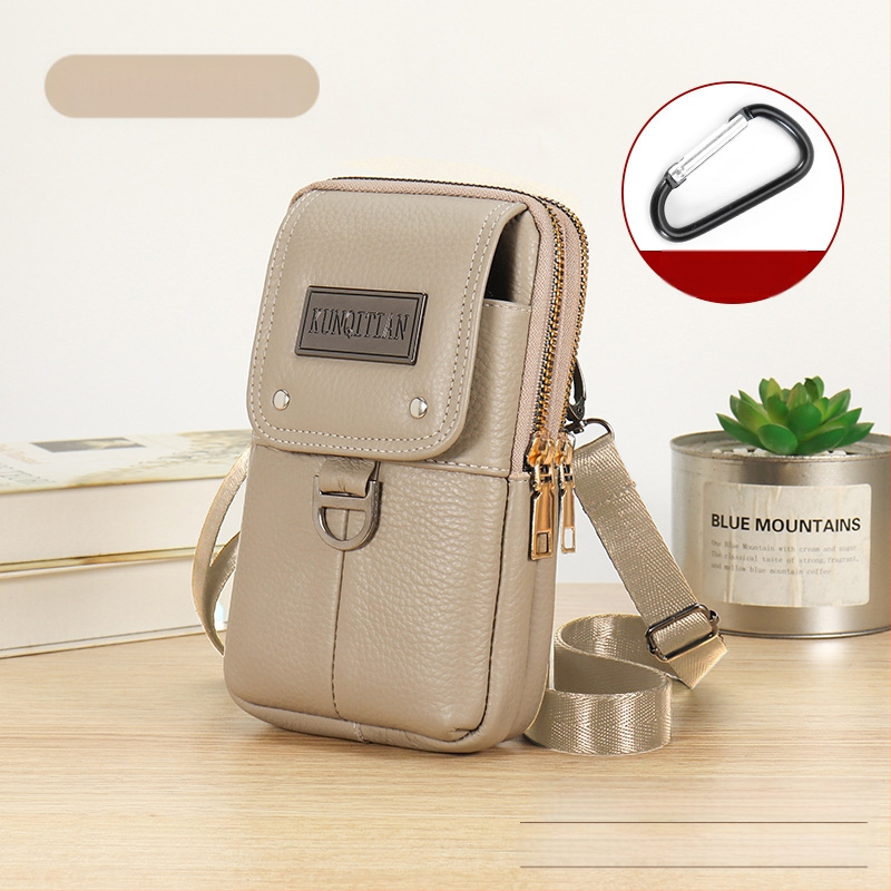 Vyrų odinė kišenė ant dirželio mobiliesiems telefonams, tikra oda, pirmojo sluoksnio karvės odos, vertikalus kvadrato formos, užtrauktukas uždarymas, verslo kelionės stilius