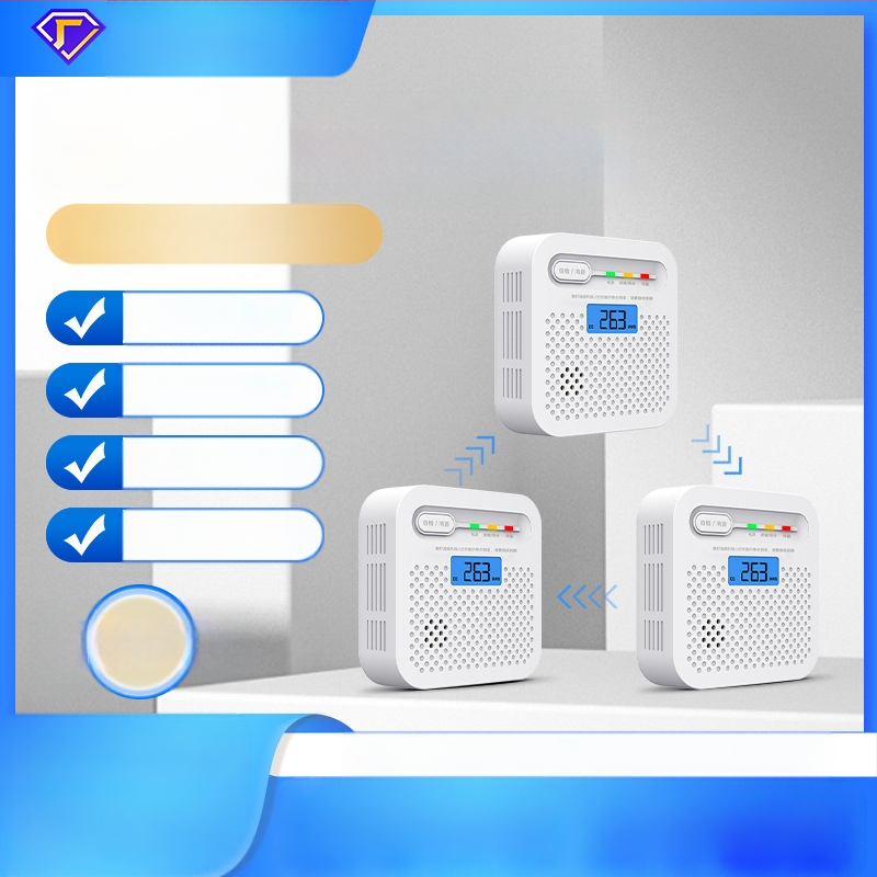 Детектор за въглероден моноксид (CO) с безжично предаване, модел Y100A-CR-W(868), 360° детекция, стенен монтаж, звуков и светлинен сигнал