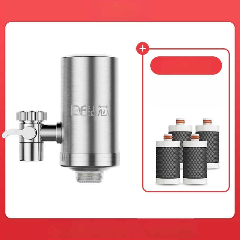 Priešingai montuojamas nerūdijančio plieno vandens valytuvas namų virtuvei ir vonios kambariui su nuimamu ir plaunamu keraminiu filtru; ultrafiltracijos membrana, 1 lygio filtracija, darbinė temperatūra 0–38°C, vandens slėgis 0.1–0.4 MPa, 1000 L/dienai