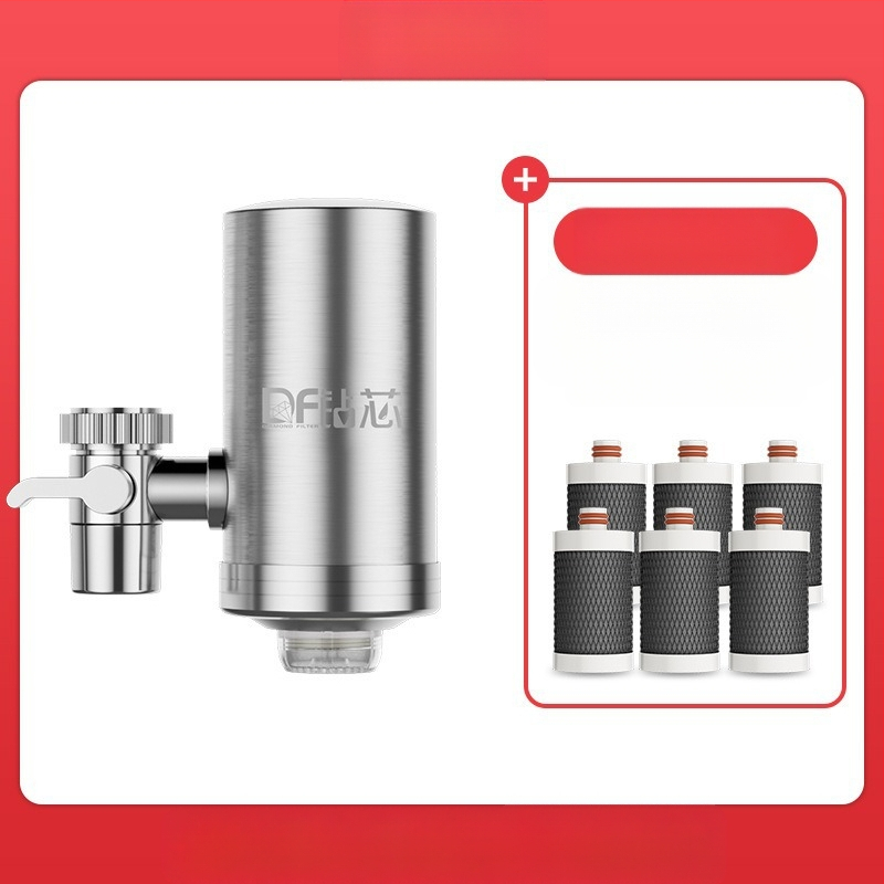 Priešingai montuojamas nerūdijančio plieno vandens valytuvas namų virtuvei ir vonios kambariui su nuimamu ir plaunamu keraminiu filtru; ultrafiltracijos membrana, 1 lygio filtracija, darbinė temperatūra 0–38°C, vandens slėgis 0.1–0.4 MPa, 1000 L/dienai