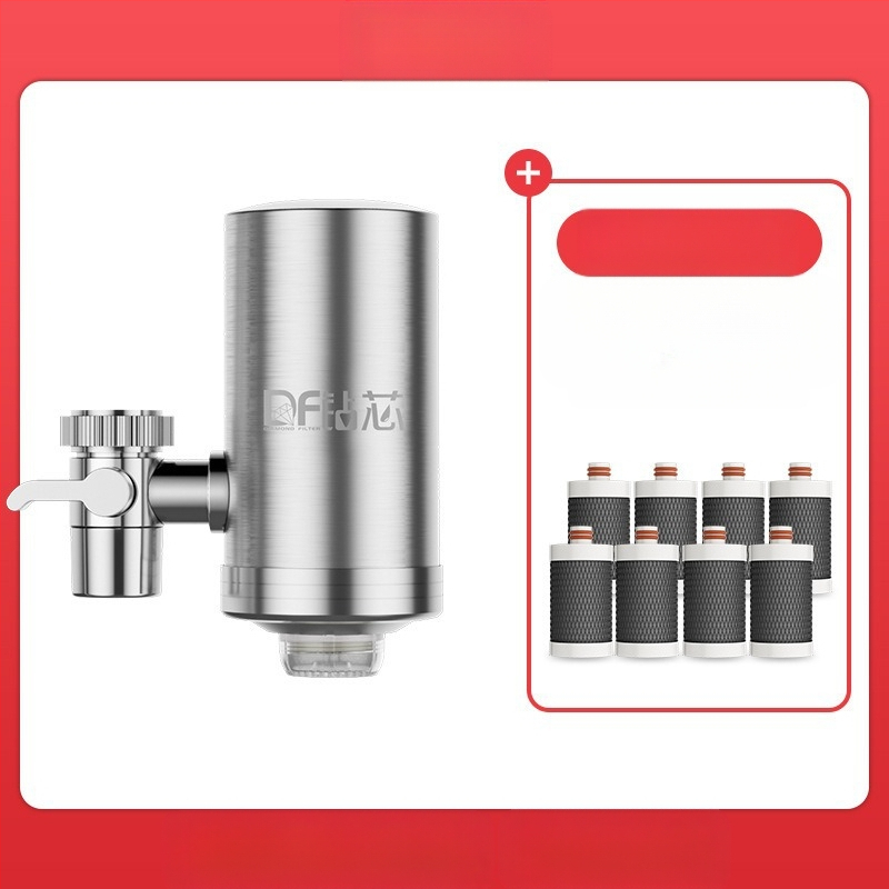 Priešingai montuojamas nerūdijančio plieno vandens valytuvas namų virtuvei ir vonios kambariui su nuimamu ir plaunamu keraminiu filtru; ultrafiltracijos membrana, 1 lygio filtracija, darbinė temperatūra 0–38°C, vandens slėgis 0.1–0.4 MPa, 1000 L/dienai