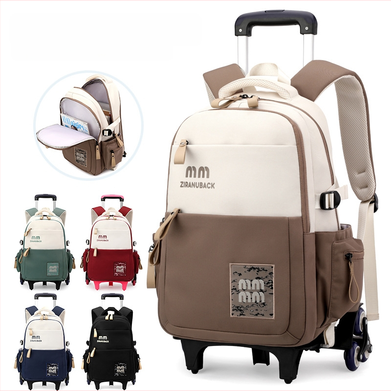 Natural Fish vaikų mokyklinė kuprinė su ratukais – dviguba naudojimo galimybė, poliesterio audinys, atspari dėvėjimuisi, apsauga nuo vagių, išsiplečianti