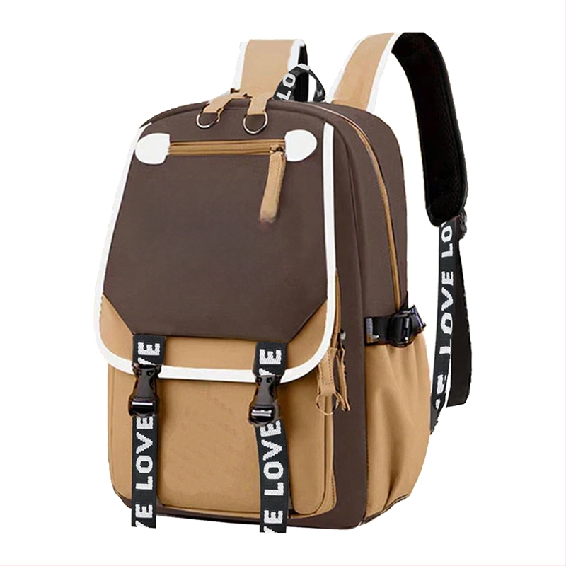 Unisex σχολική τσάντα με Capybara anime μοτίβο, Oxford ύφασμα, ultra-light, νάιλον επένδυση, ιμάντες με αερόσακο