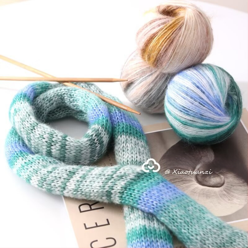 Mohair vilnų rinkinys, worsted siūlų forma, skirta audimui