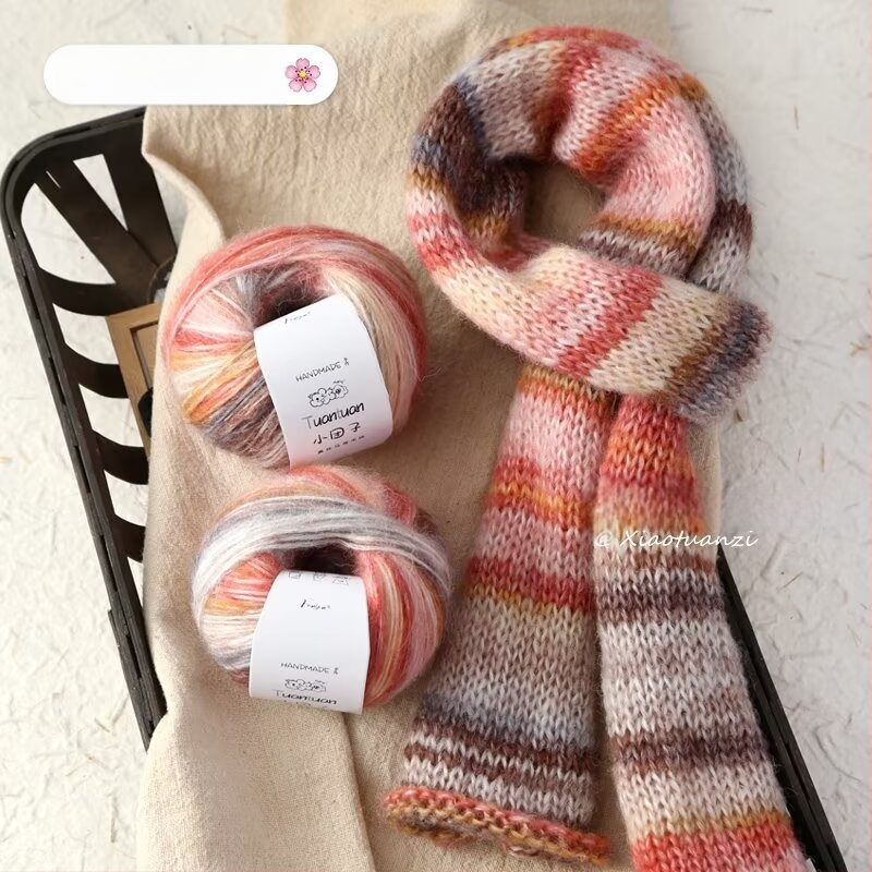 Mohair vilnų rinkinys, worsted siūlų forma, skirta audimui