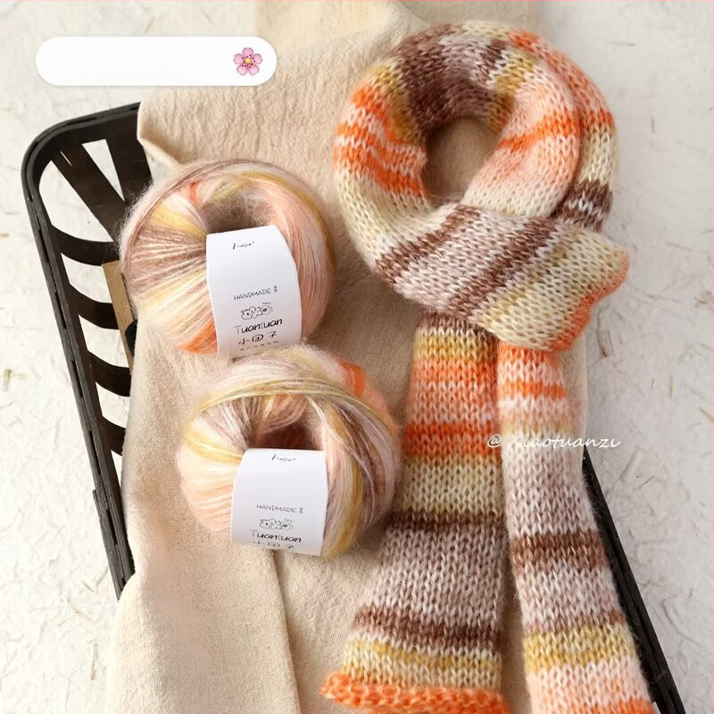 Mohair vilnų rinkinys, worsted siūlų forma, skirta audimui