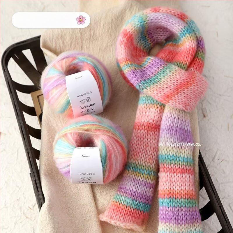 Mohair vilnų rinkinys, worsted siūlų forma, skirta audimui