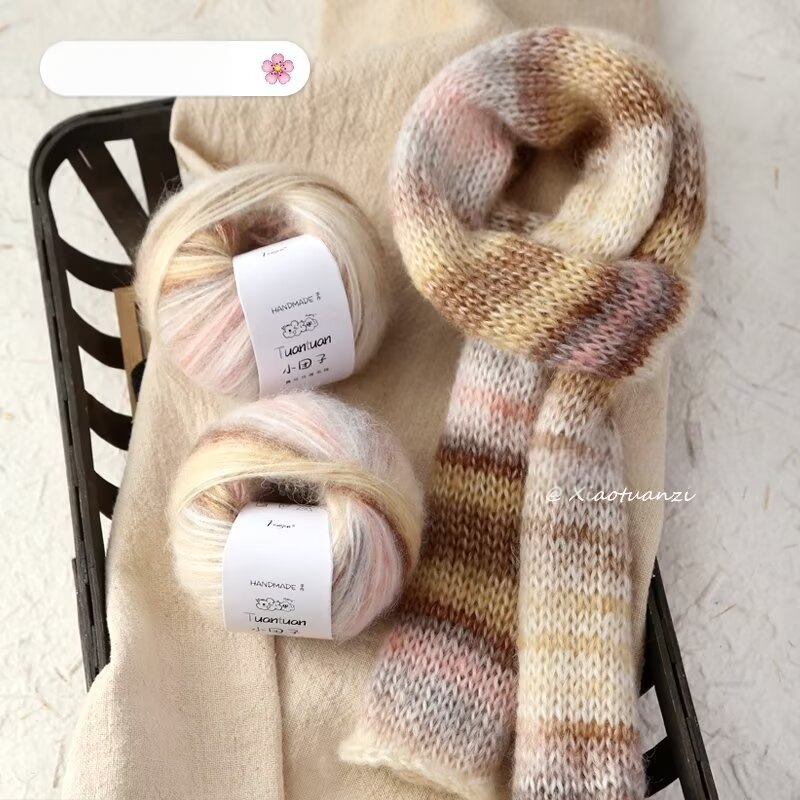 Mohair vilnų rinkinys, worsted siūlų forma, skirta audimui