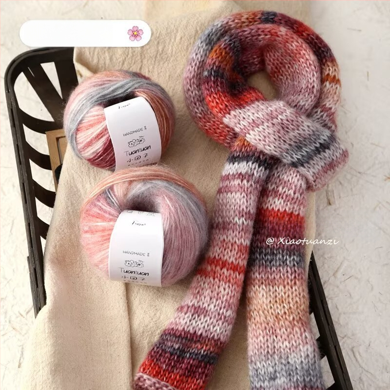 Mohair vilnų rinkinys, worsted siūlų forma, skirta audimui