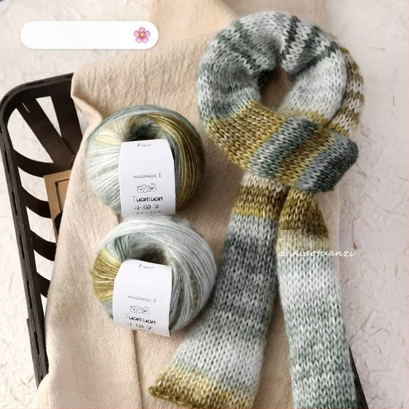 Mohair vilnų rinkinys, worsted siūlų forma, skirta audimui