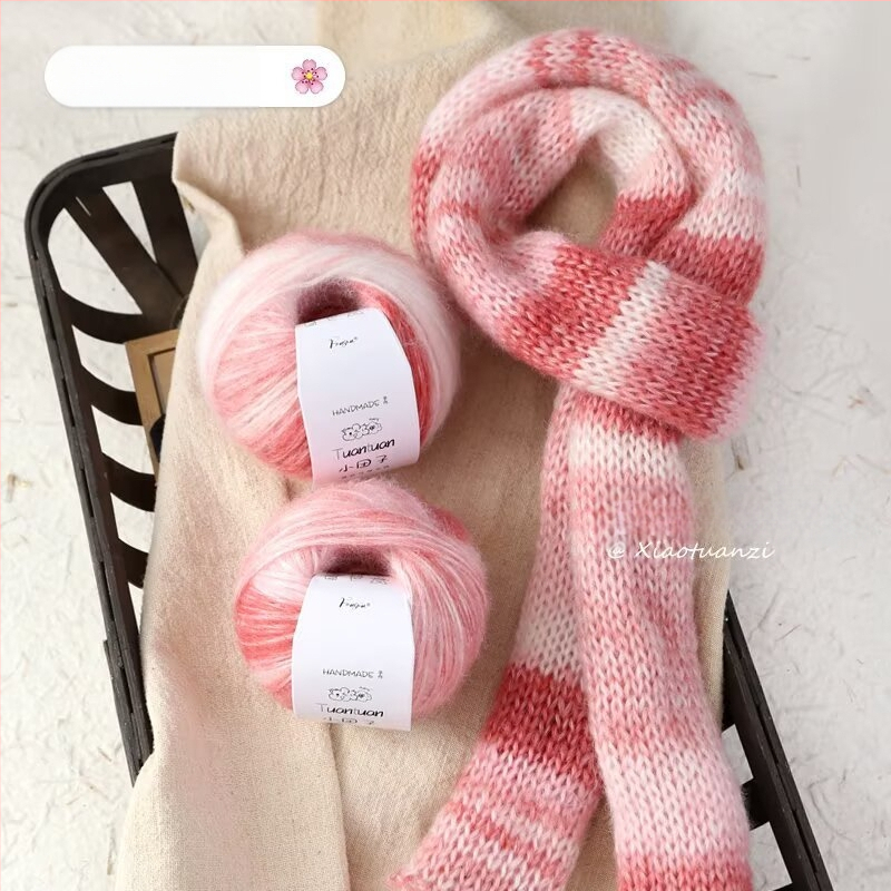 Mohair vilnų rinkinys, worsted siūlų forma, skirta audimui